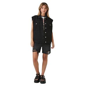 Ropa de invierno a la venta, chaleco vaquero de talla grande, nueva marca de otoño, agujeros, botón, moda, chaleco vaquero, Tops, chaleco vaquero sin mangas para mujer - Product Image 1