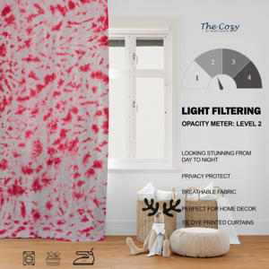 Rideau en coton doux à imprimé tie-dye, style bohème, pour chambre d'hôtes de villa, vente en gros Inde - Product Image 6