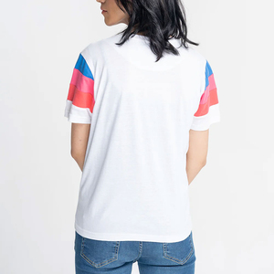 <b>Women's</b> <b>White</b> Digital Printing Knitted 100% Cotton Breathable Short Sleeve Crew Neck Casual <b>T</b>-<b>Shirt</b> - Product Image 4