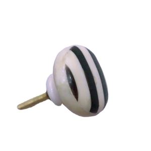 Boutons d'armoire indiens Fabricant de quincaillerie indien Bouton de porte rond en laiton et à ombrage en os avec quincaillerie d'armoire en laiton - Product Image 1