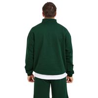 Sweat-shirt décontracté pour homme, coupe oversize, demi-zip, manches longues, col montant, coupe ample, pull sport avec passepoil contrastant, tendance