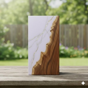 Lavender & Gold Resin Cremation Urn Modern Wood <b>Memorial</b> Keepsake Pure White & Sand Beige Resin Cremation Urn - Product Image 4