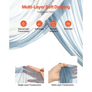 Kit di Fiori Artificiali Blu per Arco Nuziale, Set da 4 Pezzi con 2 Composizioni Floreali e 2 Drappeggi Decorativi - Product Image 3