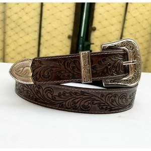 Cinturón con Hebilla de Latón Estilo Floral, Disponible en Stock, Cinturones de Cuero Genuino Hechos a Mano de la Mejor Calidad, Diseños OEM - Product Image 6