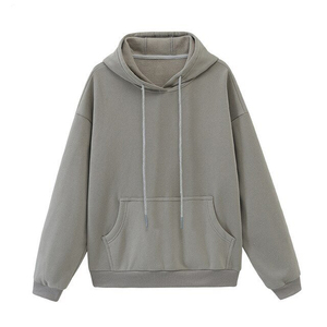 Oversized Hooded Sweatshirt Solid Color Cotton French Terry Casual Pullover Autumn Wear Men's - Product Image 1