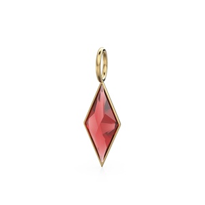 Pendentif en or jaune massif 18 carats avec rubis rouge en forme de cerf-volant / Pierre de naissance de juillet / Pierre précieuse naturelle rouge / Taille diamant - Product Image 5