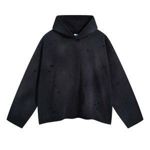 เสื้อฮู้ดดี้ผู้ชายแบบมีฮู้ด ผ้าฝ้ายฟลีซ 100% ดีไซน์ประดับเพชรเทียม สั่งทำได้ คุณภาพสูง ราคาถูก ขายส่ง OEM - Product Image 6