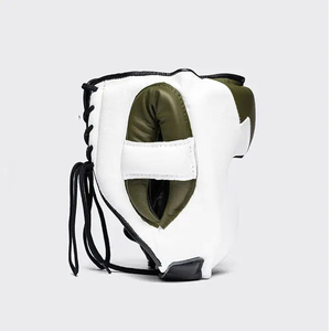 Casco Protector de Boxeo Profesional de Cuero PU Blanco Oliva, Protección Facial Completa, Transpirable, para Entrenamiento de Kickboxing - Product Image 6