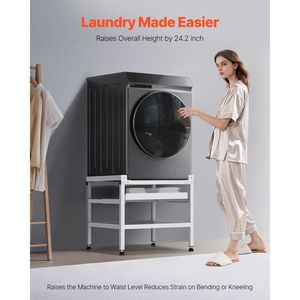 Supporto per Lavatrice 48.5x25 Pollici, Capacità di Carico 590 Libbre, Piedistallo Doppio per Lavatrici - Product Image 5