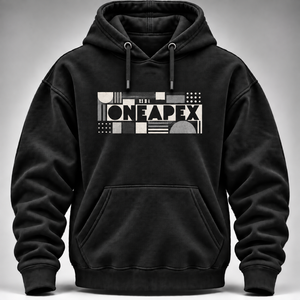 Sweat-shirt à capuche noir pour homme OneApex, imprimé géométrique, streetwear décontracté, coupe classique, coton tricoté, vêtements d'automne - Product Image 5