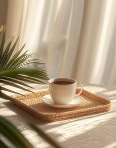 Bandeja Redonda de Ratán con Asas de Ratán, Superventas en Alibaba, Bandeja Organizadora para el Hogar y la Cocina, Colección Hecha a Mano - Product Image 3