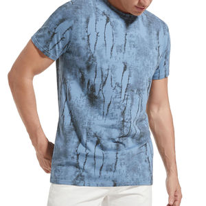 เสื้อยืดกีฬาผู้ชายแบบซับลิเมชั่น ผ้าฝ้ายพรีเมียม ลายกาแล็กซี่ ทรงหลวม แห้งเร็ว น้ำหนักเบา โลโก้ด้านหน้า รับสั่งทำตามแบบ OEM ODM - Product Image 4