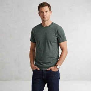 Camiseta premium de cuello redondo para hombre en color marrón claro |   Camiseta Básica Informal de Mezcla de Algodón |   Camiseta Lisa Personalizada - Product Image 4