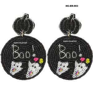 Boucles d'oreilles créoles fantaisie faites à la main pour femmes, avec motif cœur et couronne perlée décorative, bijoux de fête - Product Image 5