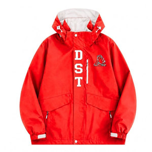 Delta | Sigma | Theta Sorority Premium <b>Red</b> Windbreaker Hooded <b>Jacket</b> <b>Waterproof</b> Zipper Closure Embroidered Women's Rain <b>jacket</b> - Product Image 1