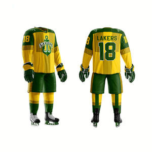 เสื้อฮอกกี้น้ำแข็งแบบกำหนดเองของ OEM สีแดงขาวลายทาง แขนยาว ชุดกีฬา - Product Image 2