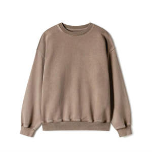 เสื้อสเวตเชิ้ตผ้าฝ้ายฟลีซหนานุ่ม 400 GSM แบบคอวีทรงหลวมสไตล์วินเทจ รุ่น Custom Mineral Wash - Product Image 1