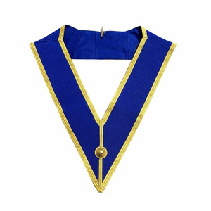 Conjunto de Mandil de Oficial Provincial Masónico Hecho a Mano, Collar Masónico Ceremonial, Guantes de Algodón Blancos para Regalia Masónica - Product Image 2