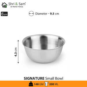 6 PCS Small <b>Stainless</b> <b>Steel</b> <b>Bowls</b> with Signature Matt Finish Premium Quality Product - Product Image 3