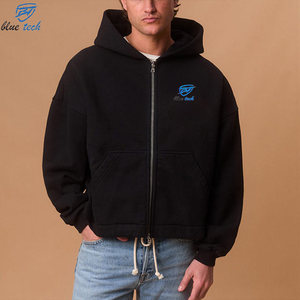 Sudadera con Capucha Bordada para Hombre al por Mayor, Sudadera con Cremallera Completa Oversize, Chaqueta de Invierno de Algodón y Forro Polar con Logotipo Personalizado, Servicios OEM - Product Image 1