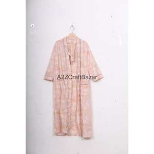 Kimono de Algodón Hecho a Mano con Estampado Floral, Transpirable, Ligero, para Verano e Invierno, Estilo Casual, Largo, para Dormir - Product Image 2