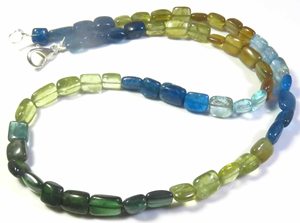 Collier en apatite naturelle multicolore de 16 pouces, provenant du Brésil, 6-8 mm, poli, baguette, percé au centre - Product Image 5