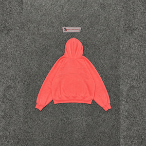 เสื้อฮู้ดดี้โอเวอร์ไซส์สีชมพูคอรัลพรีเมียมสำหรับผู้ชาย ผ้าหนานุ่ม แขนยาวทรงปกติ ผ้าเฟรนช์เทอร์รี่ สีพื้นเรียบง่าย ดีไซน์กระเป๋า รุ่น A - Product Image 6