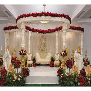 หลังคาทรงกลมหรูหราสำหรับงานแต่งงานแบบอินเดีย ตกแต่งมูห์ร์ธัมแมนดัปปัมอย่างงดงาม สวยงามทันสมัยสำหรับงานแต่งงานอินเดียในสหราชอาณาจักร - Product Image 1
