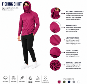 Haut de sport à manches longues à séchage rapide pour homme avec capuche intégrée pour la course, la gym, l'entraînement et la randonnée - Product Image 6
