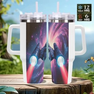 40oz <b>Large</b> Stainless Steel Tumbler With Handle For Factory Warehouse Employees - Product Image 2