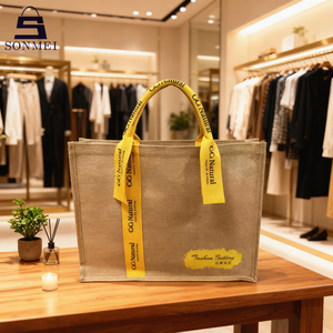 Bolsas de Compras Ecológicas de Yute Personalizables con Tela y Costuras Resistentes - Product Image 2