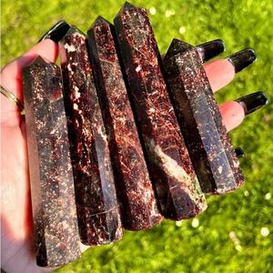 Tour de cristal de grenat rouge naturel Chakralume, poli, tendance mode, baguette de guérison, pointeur, Reiki, méditation, pierre de Feng Shui - Product Image 2