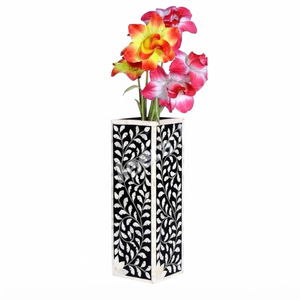 Blue & White Floral Bone Inlay Flower Vase Luxury <b>Square</b> Tabletop Decorative Pot And Eco-Friendly <b>Planter</b> for Living Room Hotel - Product Image 6