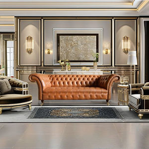 Canapé sectionnel contemporain en velours capitonné, ensemble de meubles de salon, canapé moderne en bois trois places, taille king, modulaire - Product Image 2