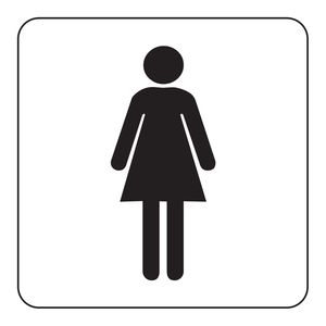 Panneau Picto Brady pour Zones Féminines, Impression UV, Adhésif Réfléchissant, Panneau Intérieur/Extérieur - Product Image 1