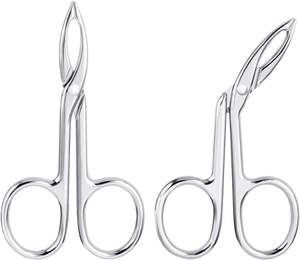 UBI 2 Pinzas de Acero Inoxidable con Mango de Tijera, Punta Fina, Reutilizables, Duraderas, Hechas a Mano, de Lujo, para Cejas y Vello - Product Image 1