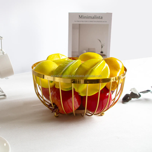 Panier de rangement écologique en métal durable avec poignée pour le stockage des aliments à la maison paniers tissés multifonctionnels Art moderne en fer - Product Image 6