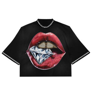 Custom Logo High Quality 260GSM Heavy Weight <b>Box</b> Fit 100% Cotton <b>Drop</b> Shoulder Oversized Cropped Boxy Plus Size T Shirts for Men - Product Image 2