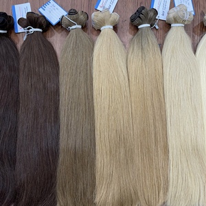 Extensiones de cabello humano vietnamita de alta calidad, color marrón, con puntas gruesas, tejidas a máquina, sin desprendimiento ni enredos. - Product Image 6