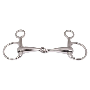 Bocado de acero inoxidable para caballo con boquilla de 3 alambres trenzados y discos grandes - Product Image 6