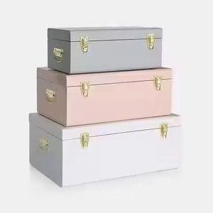 Coffre de rangement en métal vert menthe pastel, thermolaqué, décoratif, pour souvenirs et objets précieux - Grande Vente - Product Image 5