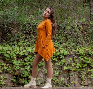 Blusa Asimétrica de Algodón para Mujer, Manga Larga, Estilo Boho, con Bolsillos, Cómoda, Informal, para Festivales - Product Image 4