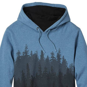 Sweat-shirt à capuche pour homme, imprimé cerf de la forêt, bleu, mélange coton et polyester, vêtement d'automne - Product Image 4