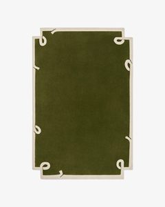 Tapis contemporain en laine verte unie, antidérapant, adapté aux animaux domestiques, à poils longs, pour la maison, la chambre, le salon, le pique-nique, cadeau de Noël - Product Image 1