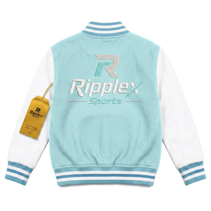 Classic kids varsity jacket with soft comfort sporty style and everyday wear for school play and fun adventures OEM ODM Service - Product Image 2