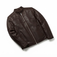 Blouson en cuir de vachette vintage pour homme, col montant, logo personnalisé sur le devant, style denim, veste chaude rembourrée en coton, vente en gros OE