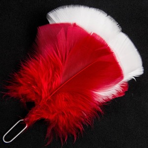 Faux Fur Velvet Feather Hackle Plume <b>Bow</b> Pattern <b>Red</b> Black Adult Unisex Four Seasons Use Party Hat Accessory - Product Image 5
