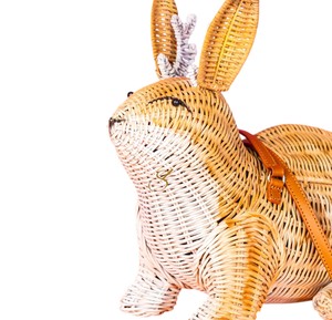 Wholesale Creative Rattan Storage <b>Basket</b> Novelty Jackalope Shaped Decorative Woven <b>Basket</b> for <b>Easter</b> Home Decor - Product Image 2