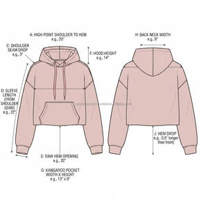 เสื้อฮู้ดครอปท็อปผู้หญิง สไตล์ลำลอง สตรีทแวร์ แฟชั่น รับผลิตแบบ OEM ODM แบรนด์ส่วนตัว ขายส่ง - Product Image 6