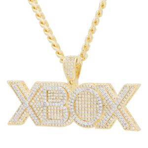 Colgante de Lujo con Letra XBOX con Incrustaciones de Diamantes, con 30 Piedras de Moissanita en Forma de Diamante, Chapado en Oro de 18k, Joyería Hip Hop - Product Image 3